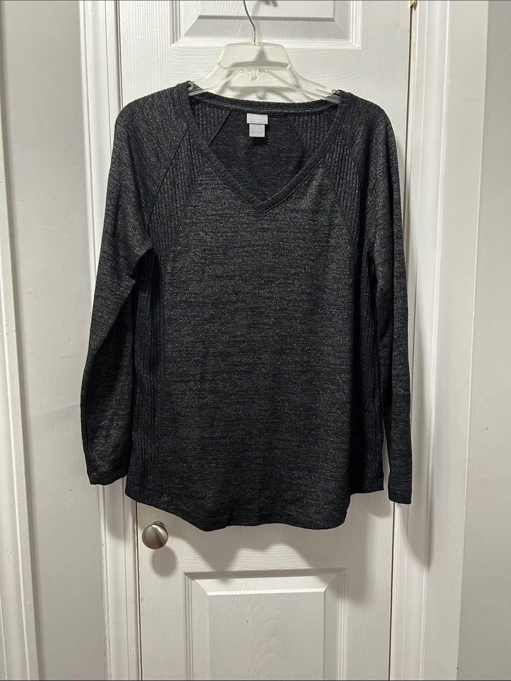 Chico's Women's Dark Charcoal V-Neck Sweater